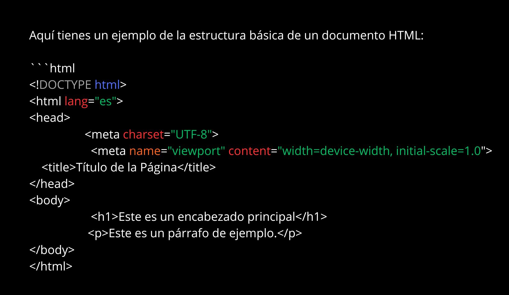 estructura basica de html